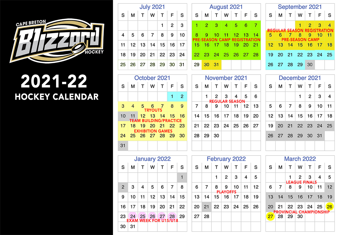 hockey calendar 2021